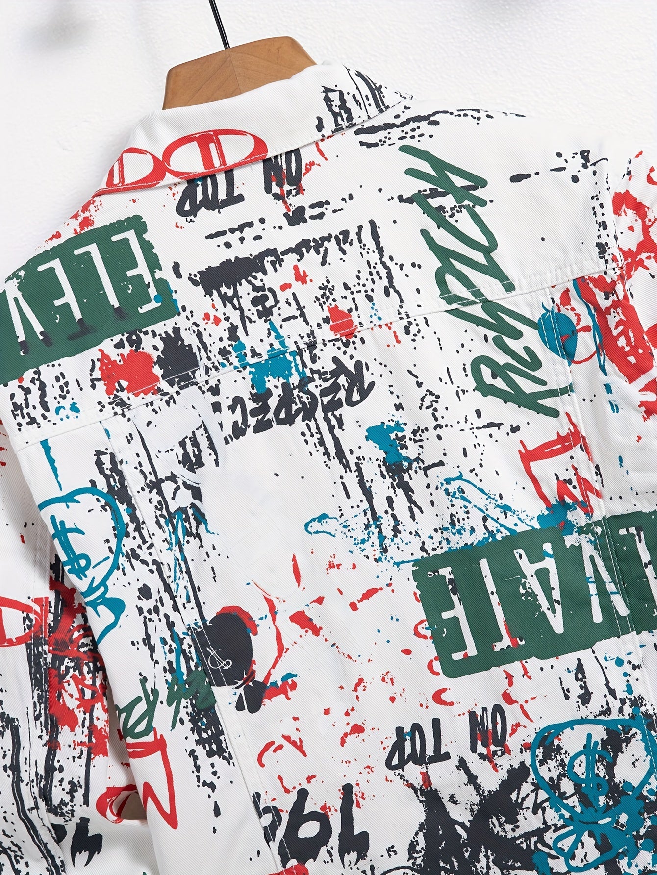 Jaqueta Masculina de Jeans Estilo Grafite Urbano