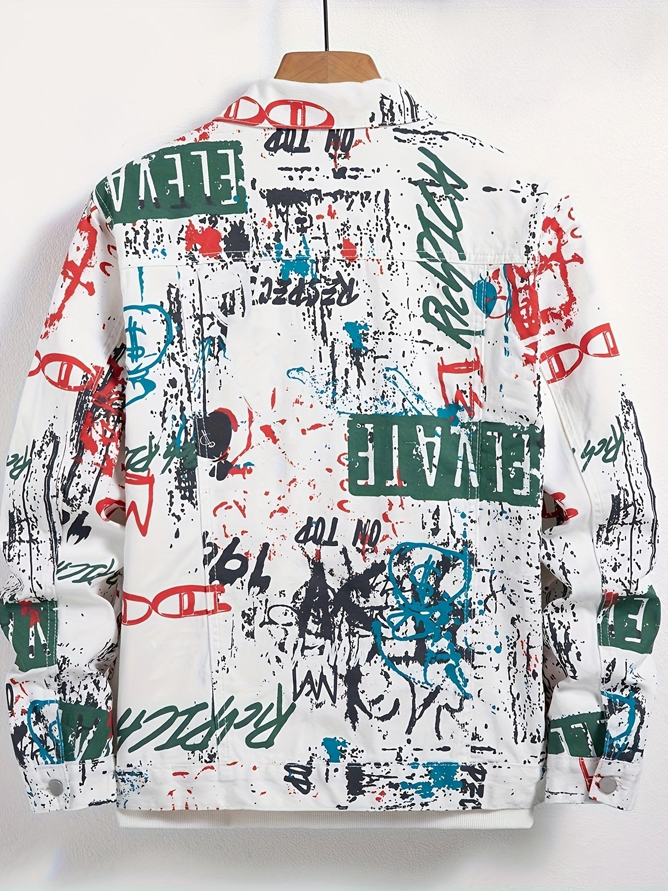 Jaqueta Masculina de Jeans Estilo Grafite Urbano