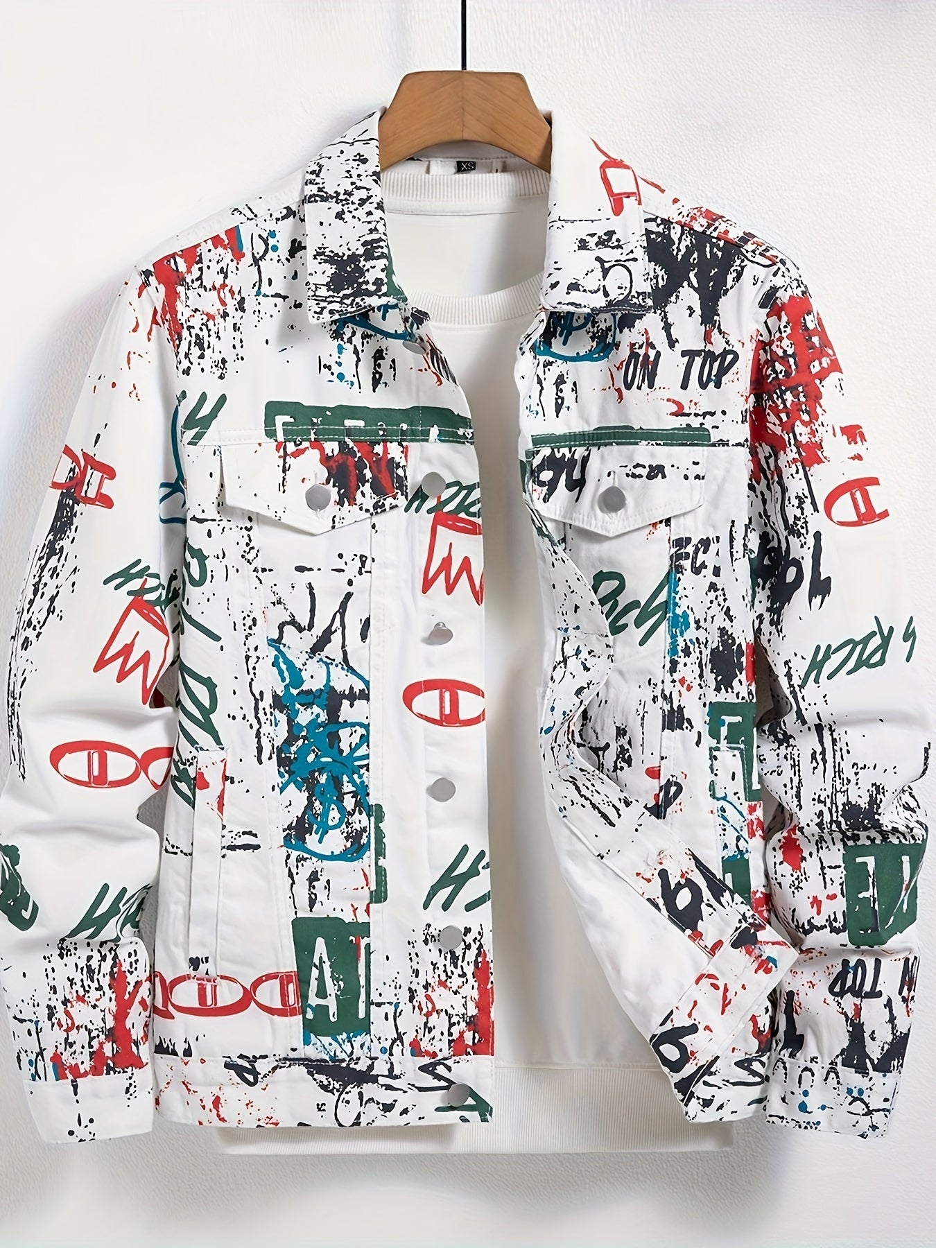 Jaqueta Masculina de Jeans Estilo Grafite Urbano