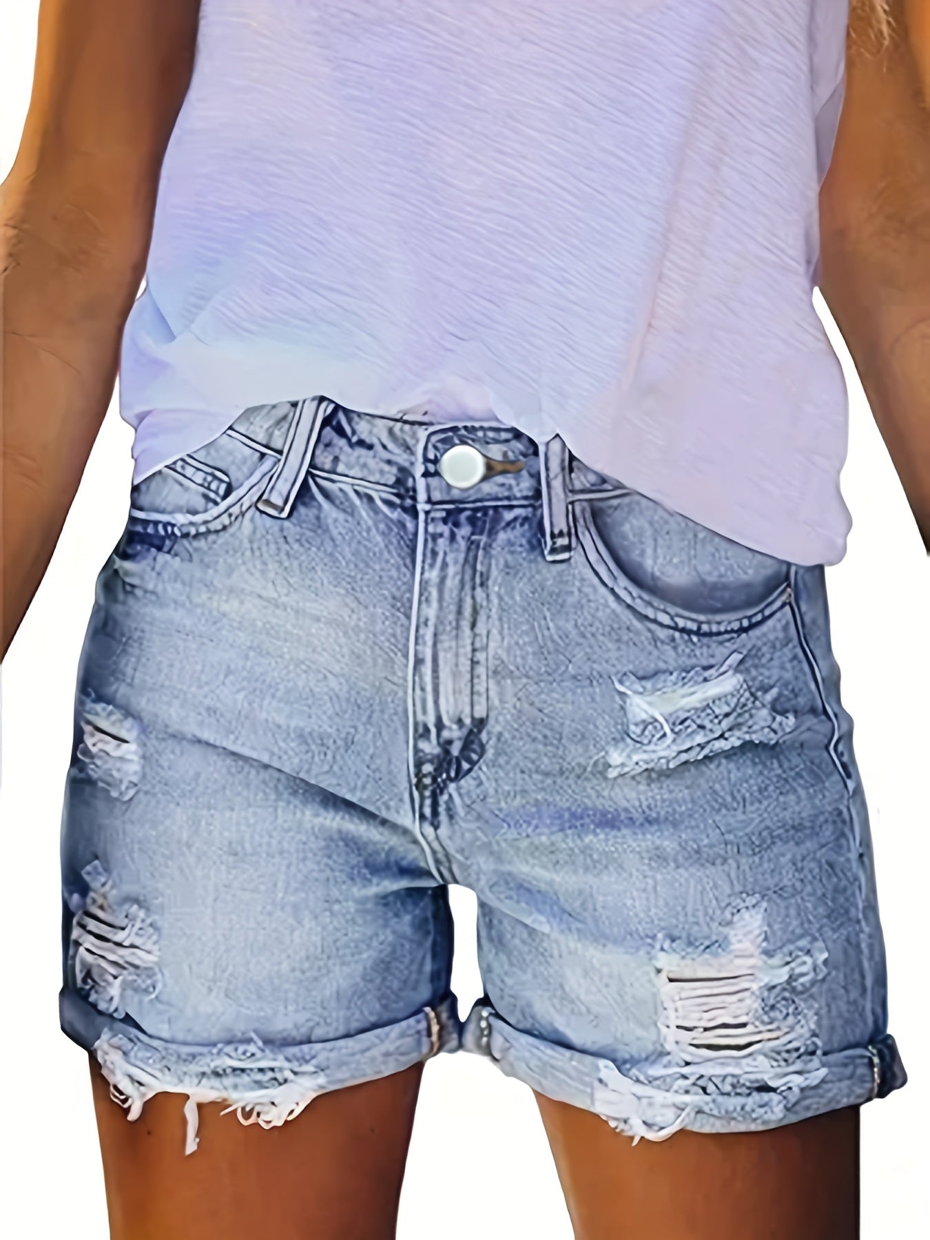 Short Jeans Feminino Cintura Média