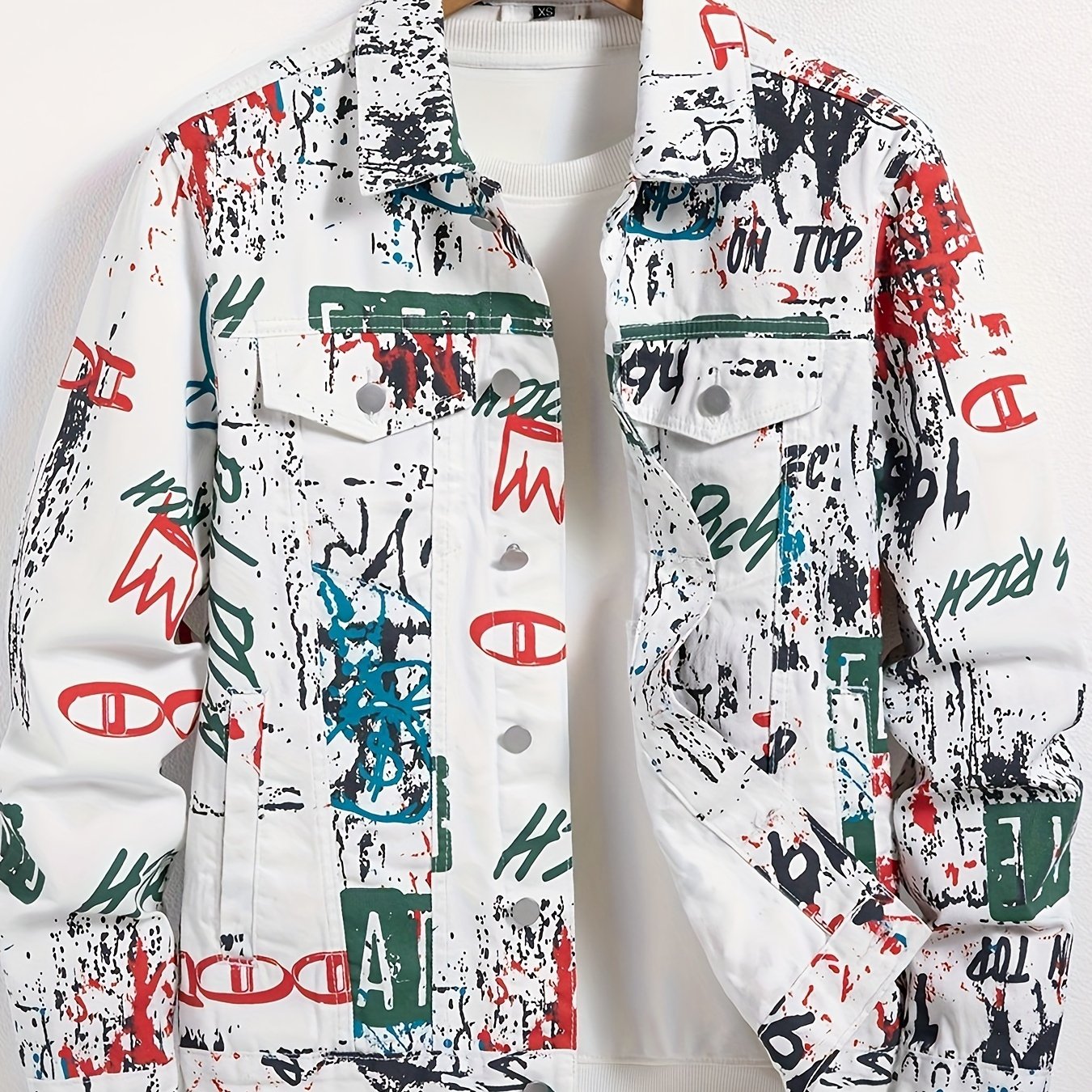 Jaqueta Masculina de Jeans Estilo Grafite Urbano
