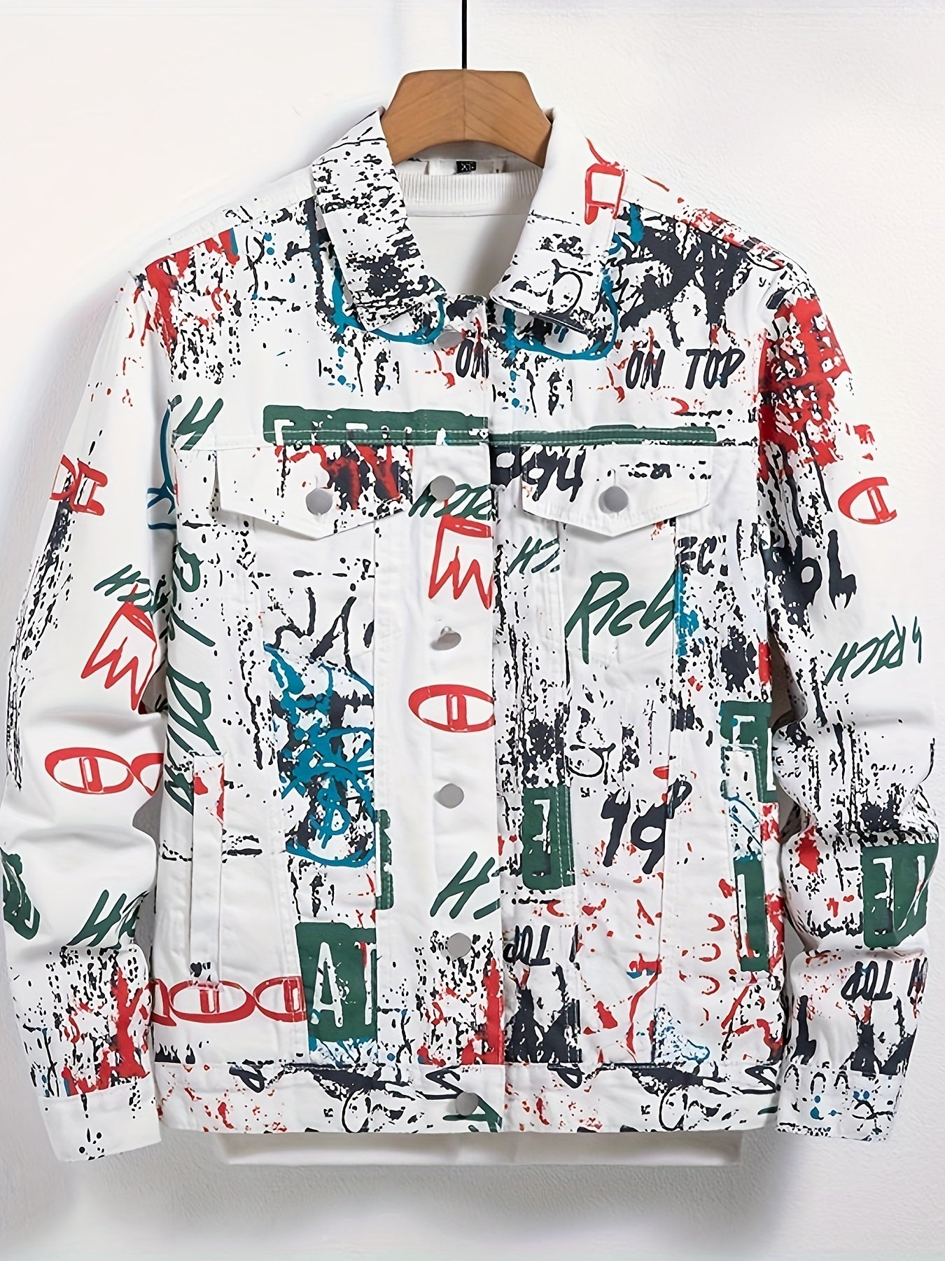 Jaqueta Masculina de Jeans Estilo Grafite Urbano