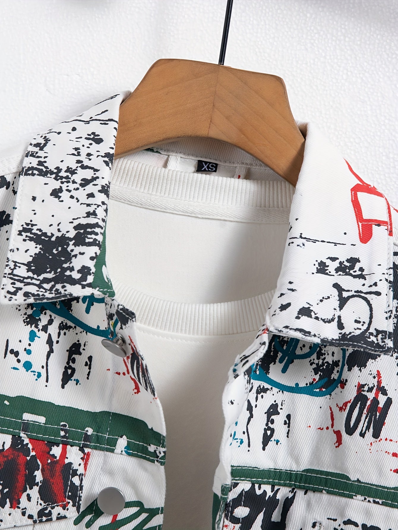 Jaqueta Masculina de Jeans Estilo Grafite Urbano