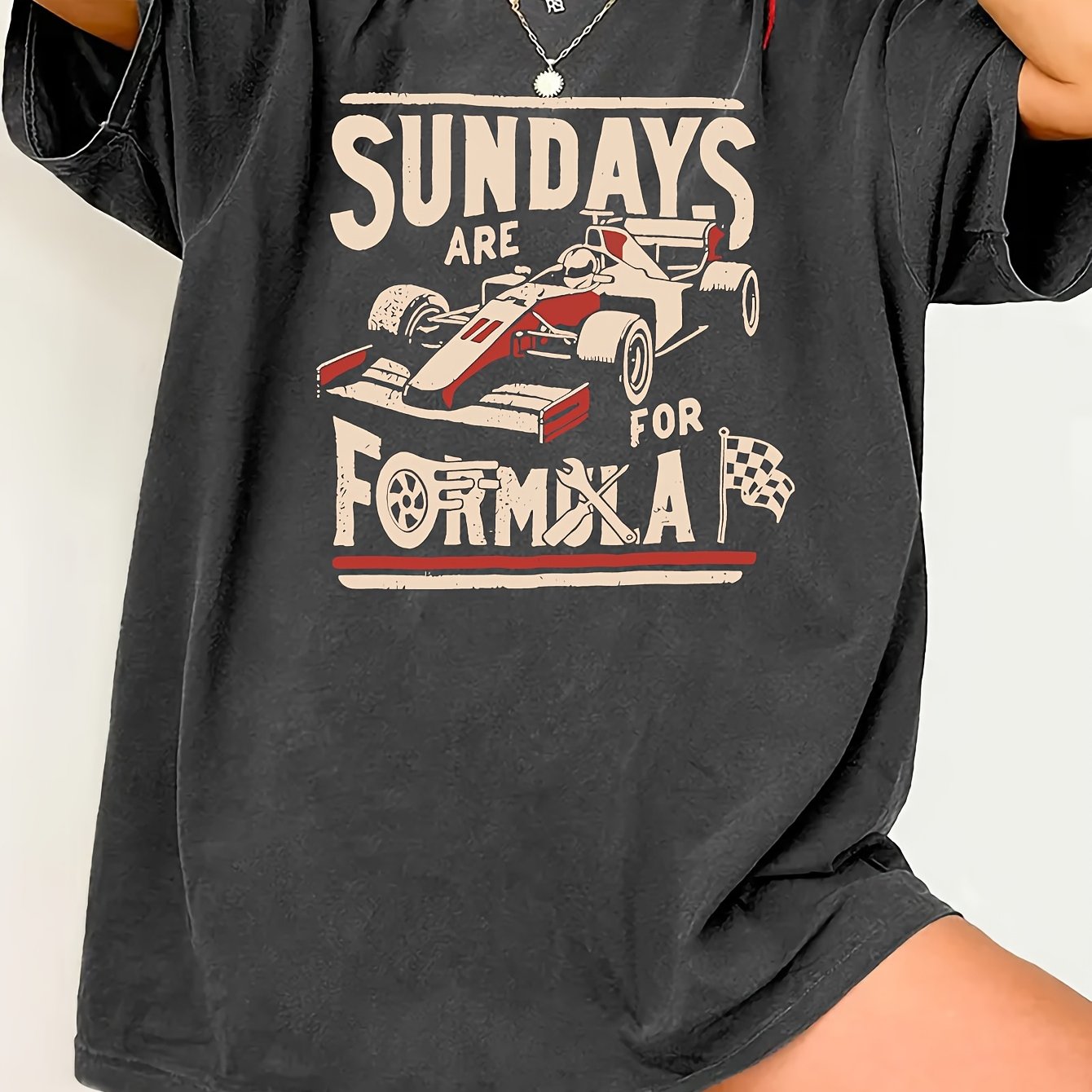 T-shirt Feminina Retrô com Estampa de Corrida